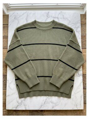 Women's Oversized Ribbed Pullover Sweater Side Slit Fall